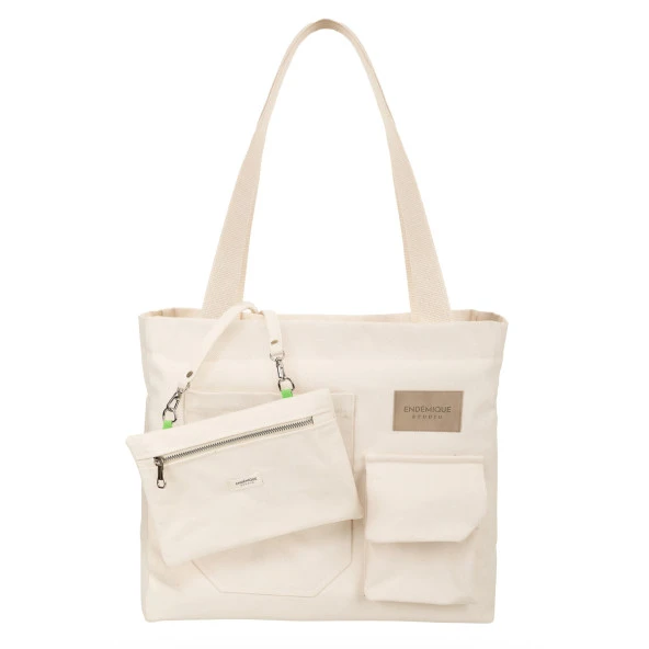 Endémique Studio La Lune Tote Bag Cotton White