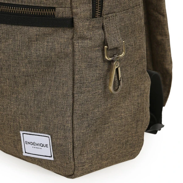 Endémique Studio The Route (M) Camel Crosshatch Sırt Çantası - 4