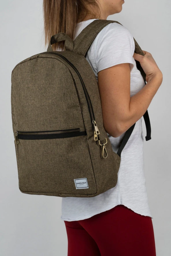 Endémique Studio The Route (M) Camel Crosshatch Sırt Çantası - 5