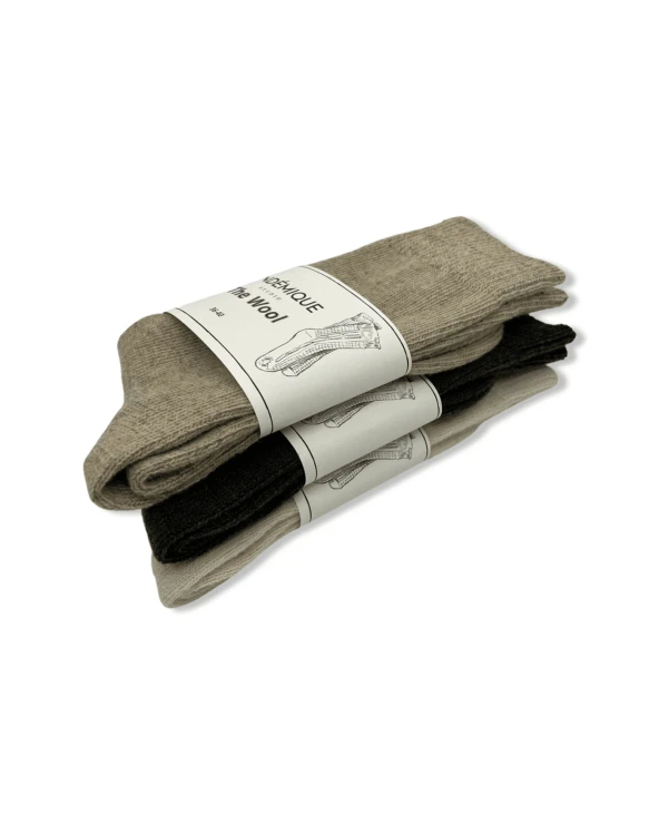Endémique Studio The Wool Plain Black-Kadın Çorap - 5