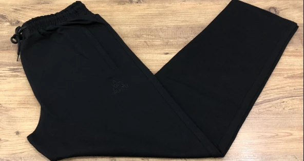 Erkek Siyah Düz Paça Arka Cepli Eşofman Altı - 3