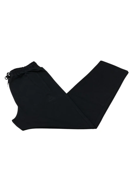 Erkek Siyah Düz Paça Arka Cepli Eşofman Altı - 2