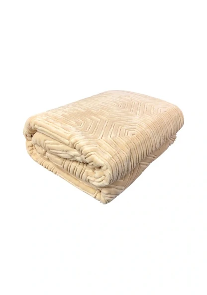 Özdilek Prestige Kalın Embos Çift Kişilik Battaniye (220x240)-Bej Yeni Desen - 2