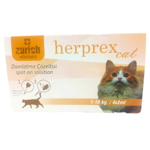 Zurich Herprex Cat Damlatma Çözeltisi 4x2ml (1-10kg)