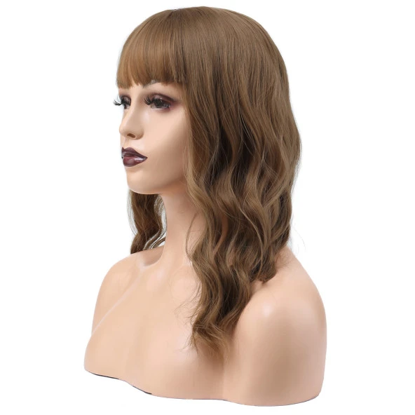 Dalgalı Kısa Perçemli Fiber Sentetik Peruk - Bebek Kumralı - Resim 3