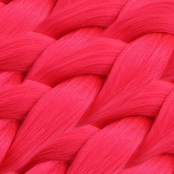 Afrika Örgüsü Ve Rasta İçin Sentetik Saç - Koyu Pembe - 2