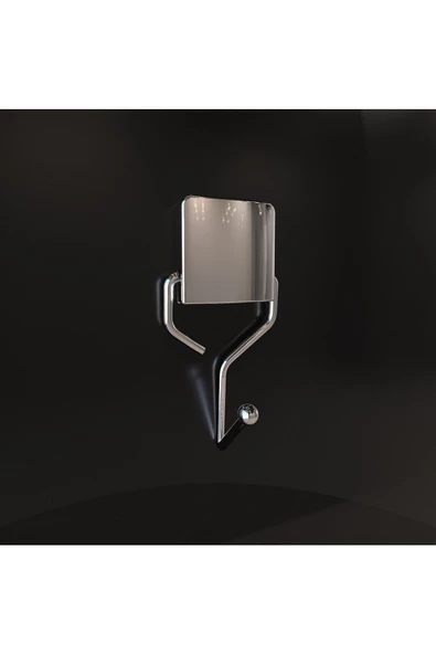 Decorev DC-4771 Dekoratif Yapıştırmalı Banyo-mutfak Metal Tekli Askı Krom Pratik Vidasız Montaj