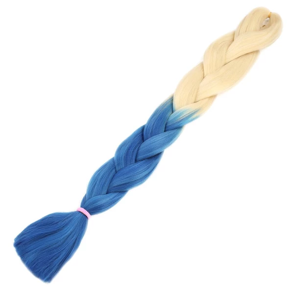 Afrika Örgüsü Ve Rasta İçin Sentetik Ombreli Saç - Platin / Lacivert ürün görseli