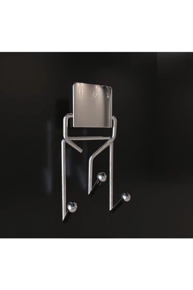 Decorev DC-4773 Banyo Mutfak Metal Üç Kancalı Havluluk Askı Krom Vidasız Pratik Montaj - 2