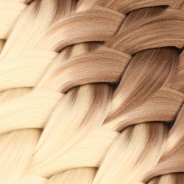 Afrika Örgüsü Ve Rasta İçin Sentetik Ombreli Saç - Küllü Kumral / Platin - Resim 2