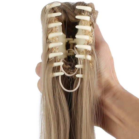 Tokalı Dalgalı At Kuyruğu - Karamel Platin Röfleli - Resim 4