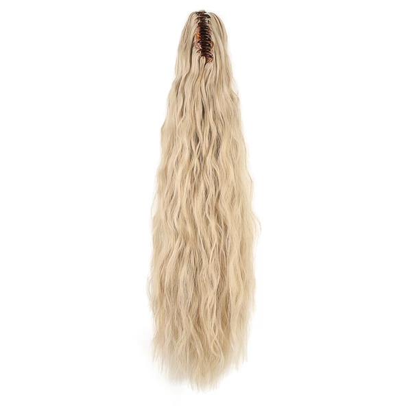 Tokalı Kabarık Dalgalı At Kuyruğu - Kumral Beyaz Platin Röfleli - Resim 3