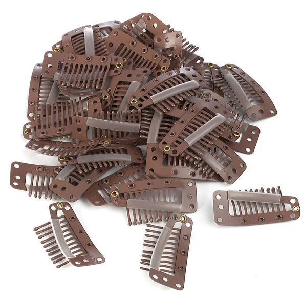 Çıt Çıt Klipsi Büyük - 10 Adet - Açık Kahverengi ürün görseli