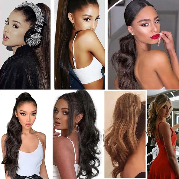 Bağlamalı Dalgalı At Kuyruğu - Karamel Platin Röfleli ürün görseli