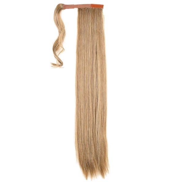 Bağlamalı Düz At Kuyruğu - Karamel Platin Röfleli - Resim 4