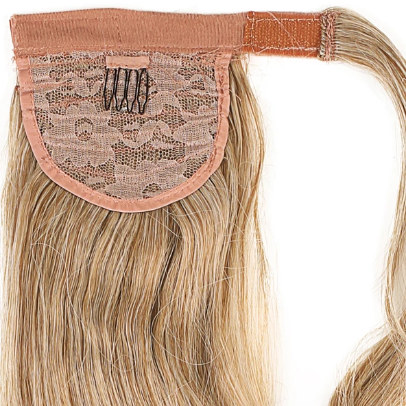 Bağlamalı Dalgalı At Kuyruğu - Karamel Platin Röfleli - Resim 2