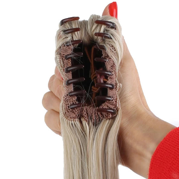 Tokalı Düz At Kuyruğu - Kumral Beyaz Platin Röfleli - Resim 4