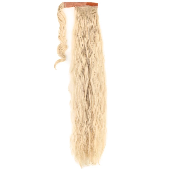 Bağlamalı Kabarık Dalgalı At Kuyruğu - Kumral Beyaz Platin Röfleli - Resim 4