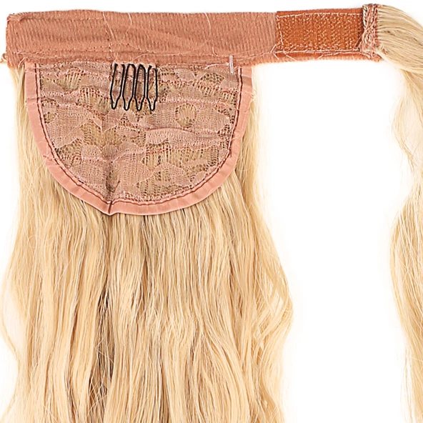 Bağlamalı Kabarık Dalgalı At Kuyruğu - Balköpüğü Beyaz Platin Röfleli - Resim 4