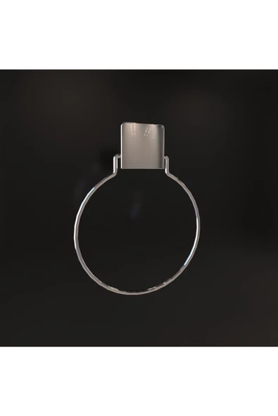 Decorev DC-4779 Dekoratif Yapıştırmalı Banyo Mutfak Metal Yuvarlak Havluluk Askı Krom Pratik Vidasız - 2