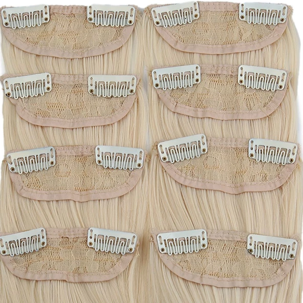 Fiber Sentetik Düz 8 Parça Çıt Çıt - Platin - Resim 2