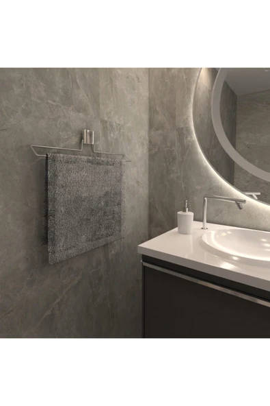 Decorev DC-4781 Dekoratif Krom Uzun Havluluk Modern Banyo Aksesuarı Güçlü Yapışkanlı Krom Havluluk - 2