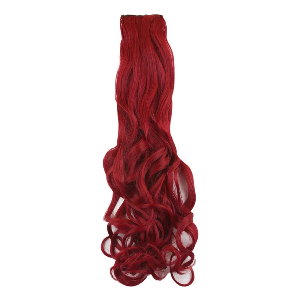 Fiber Sentetik Dalgalı 8 Parça Çıt Çıt - Kızıl ürün görseli