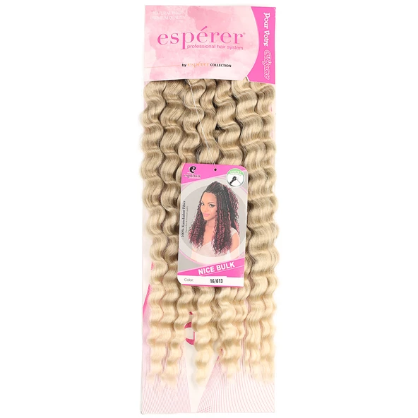 Nice Bulk Afro Su Dalgası Saç - Küllü Balköpüğü / Platin Ombreli - Resim 2