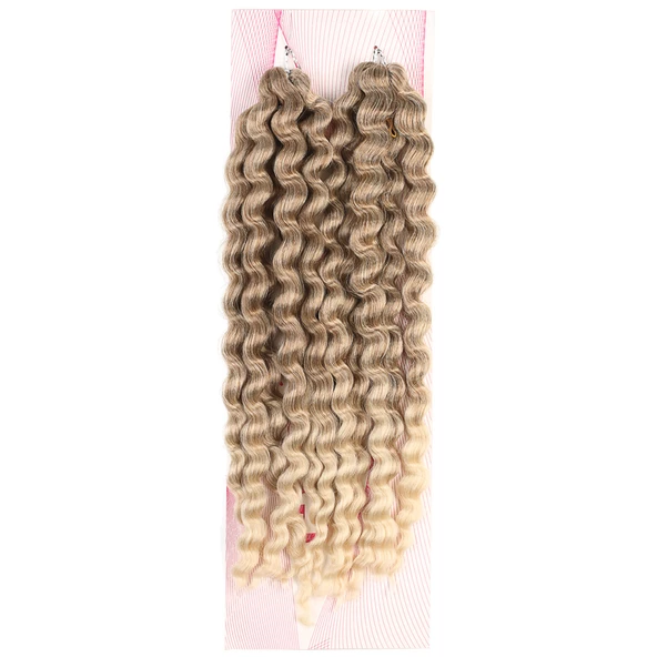 Nice Bulk Afro Su Dalgası Saç - Küllü Kumral / Platin Ombreli - 1