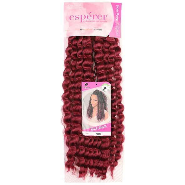 Nice Bulk Afro Su Dalgası Saç - Kızıl - Resim 2