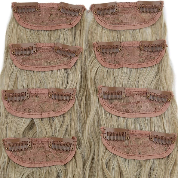 Fiber Sentetik Kabarık Dalgalı 8 Parça Çıt Çıt - Balköpüğü Platin Röfleli - Resim 2