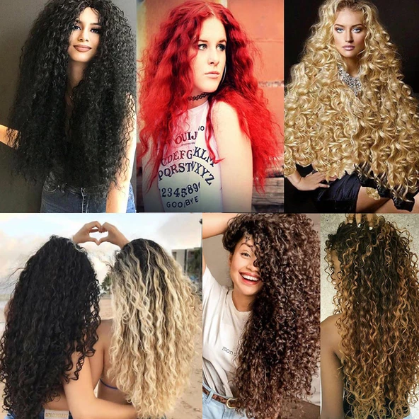 Fiber Sentetik Kabarık Dalgalı 8 Parça Çıt Çıt - Kahve Karamel ürün görseli