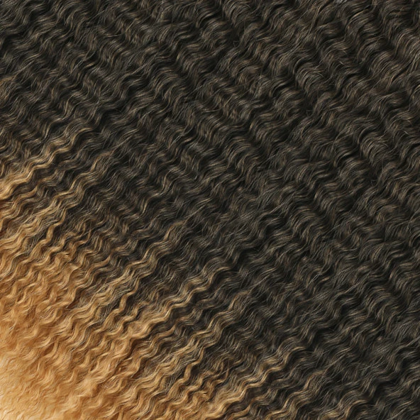 Brazilian Afro Dalgası Saç - Siyah / Karamel Ombreli - Resim 2