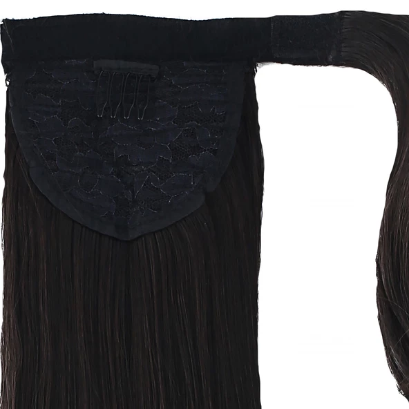 Bağlamalı Düz At Kuyruğu - Kahverengi - Resim 4