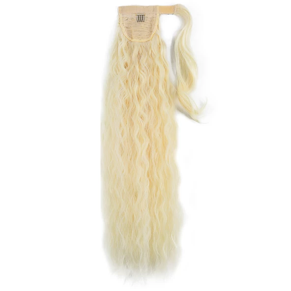 Bağlamalı Kabarık Dalgalı At Kuyruğu - Açık Platin - Resim 3