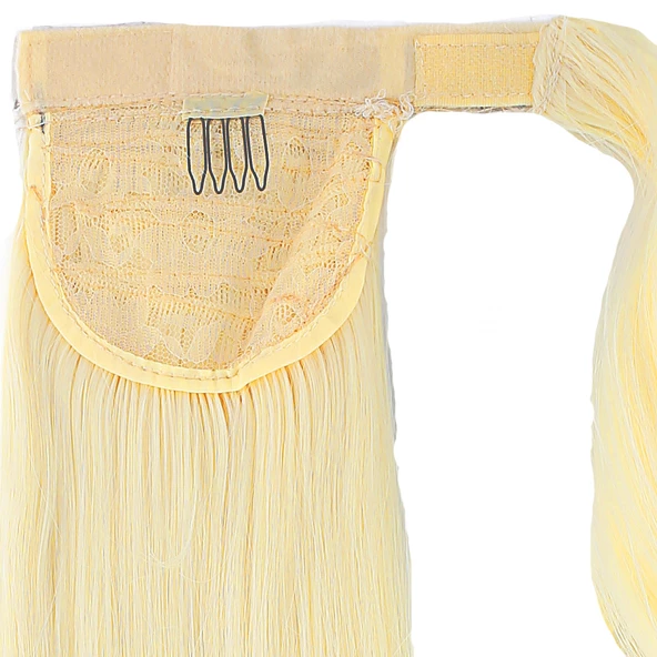 Bağlamalı Düz At Kuyruğu - Açık Platin - Resim 4