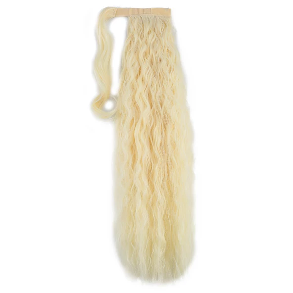 Bağlamalı Kabarık Dalgalı At Kuyruğu - Açık Platin - Resim 4