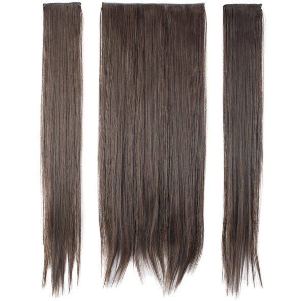 Fiber Sentetik Düz Yarım Ay + 2 Yan Çıt Çıt - Açık Kahve ürün görseli