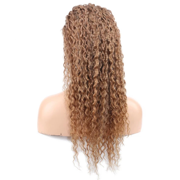 Afro Dalga Front Lace Gerçek Tül Peruk - Kumral - 60-65cm - Resim 4
