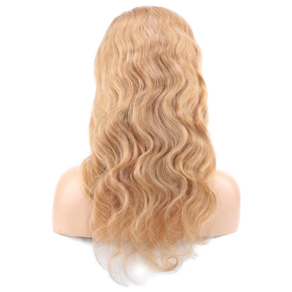 Dalgalı Front Lace Gerçek Tül Peruk - Altın Karamel - 60-65cm - Resim 4