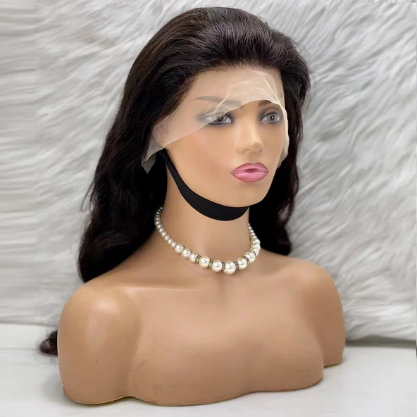 Dalgalı Front Lace Gerçek Tül Peruk - Doğal - 70-75cm - 2