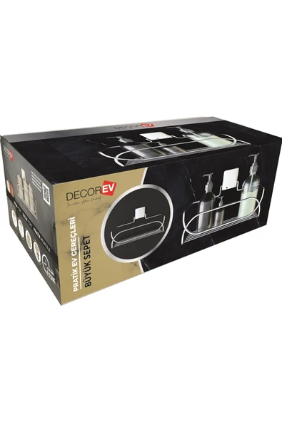 Decorev DC-5553 Dekoratif Banyo Mutfak Balkon Çok Kullanışlı Metal Sepet Krom Vida Yok - 6