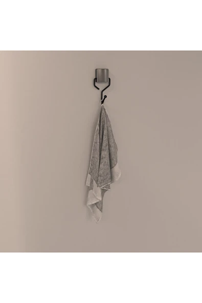 Decorev DC-5052 Dekoratif Yapıştırmalı Banyo Mutfak Metal Tekli Kancalı Askı Siyah Pratik Vidasız - 2