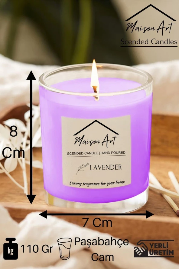 Scended | Lavanta Kokulu Cam Bardak Mum | Dekoratif Mumluk - 3