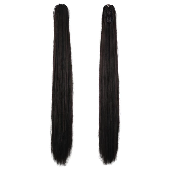 Tokalı Düz At Kuyruğu - Kahverengi ürün görseli