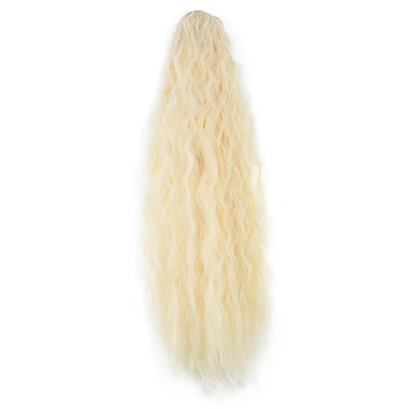 Tokalı Kabarık Dalgalı At Kuyruğu - Açık Platin - Resim 2