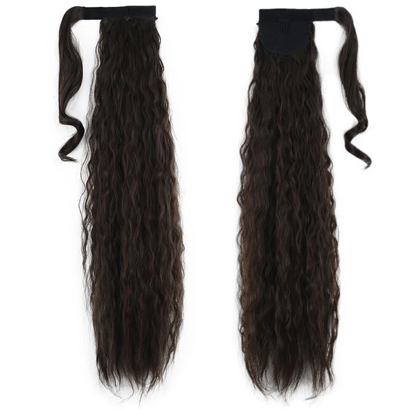 Bağlamalı Kabarık Dalgalı At Kuyruğu - Açık Kahve ürün görseli