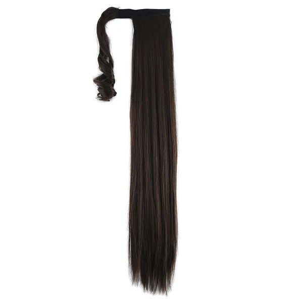 Bağlamalı Düz At Kuyruğu - Açık Kahve - Resim 2