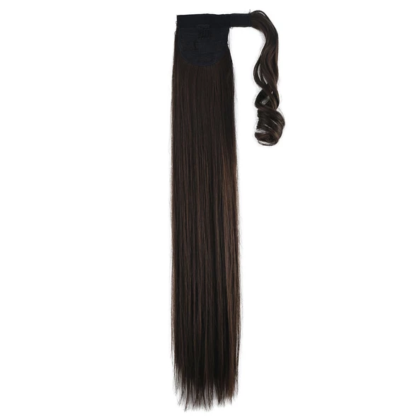 Bağlamalı Düz At Kuyruğu - Açık Kahve - Resim 3