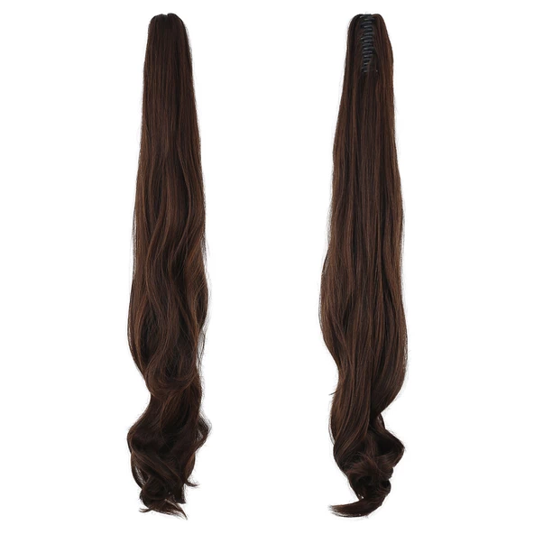 Tokalı Dalgalı At Kuyruğu - Kahve Karamel ürün görseli